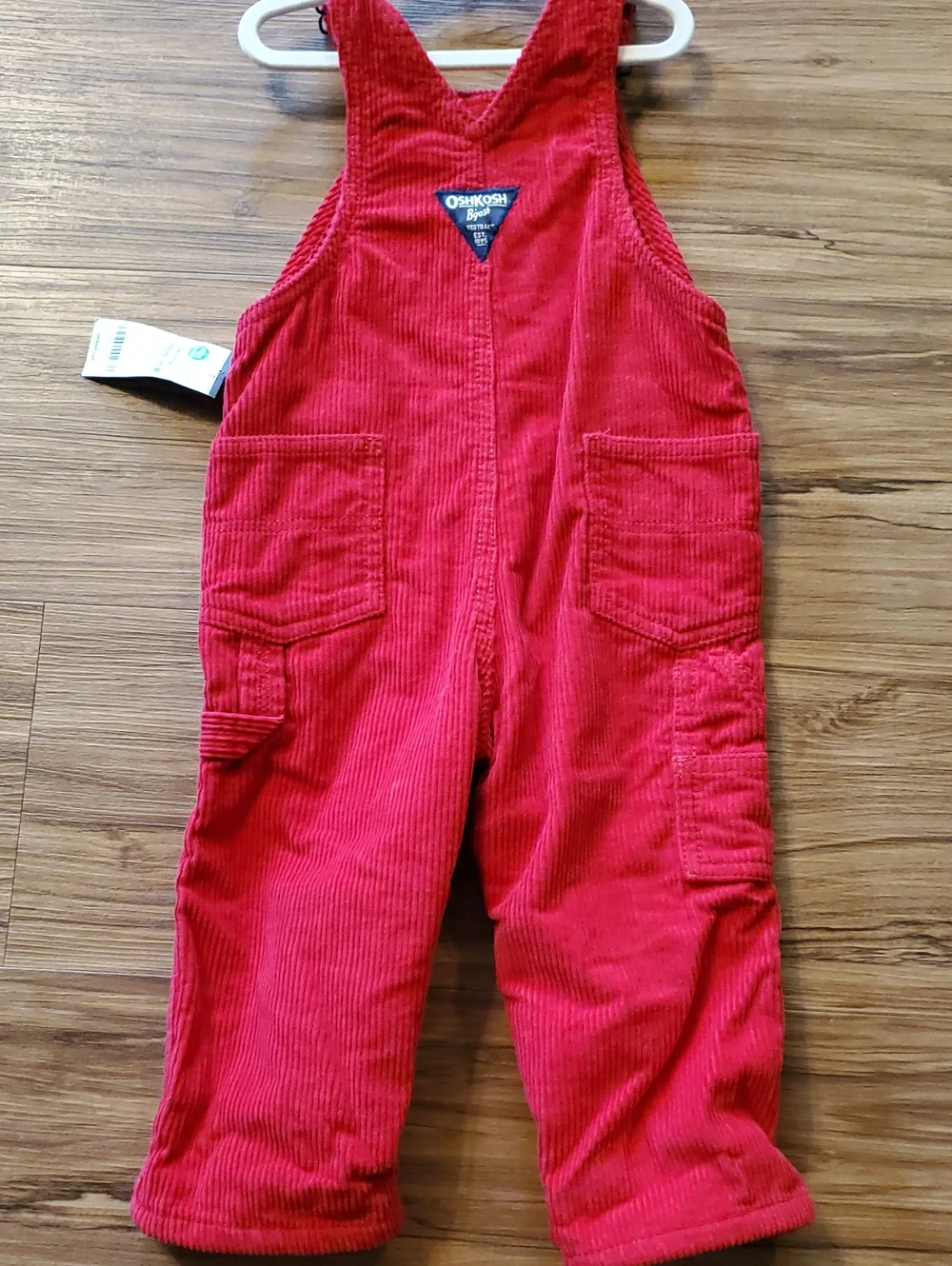 OshKosh B'gosh Bright Red Corduroy Kids Overalls